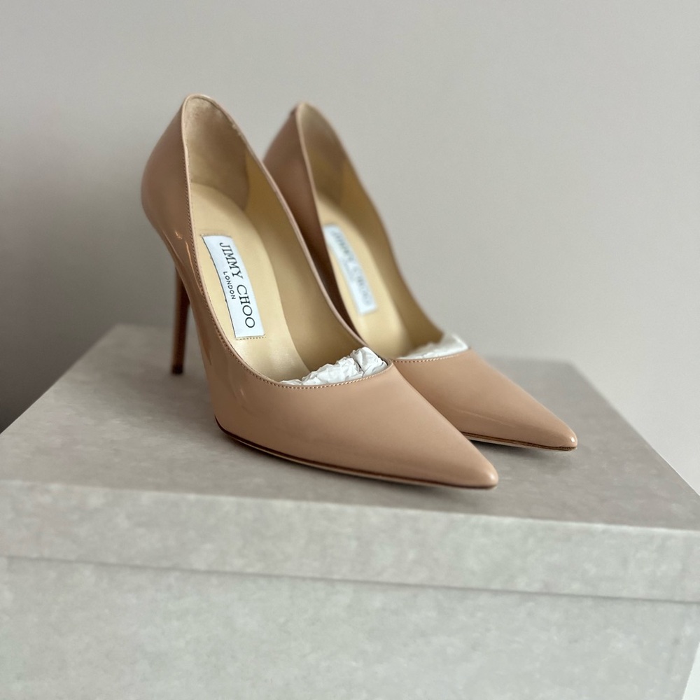 Jimmy Choo Powder Pink Patent Leather Pumps US 5.5 EU 35.5 - Picture 3 of 14